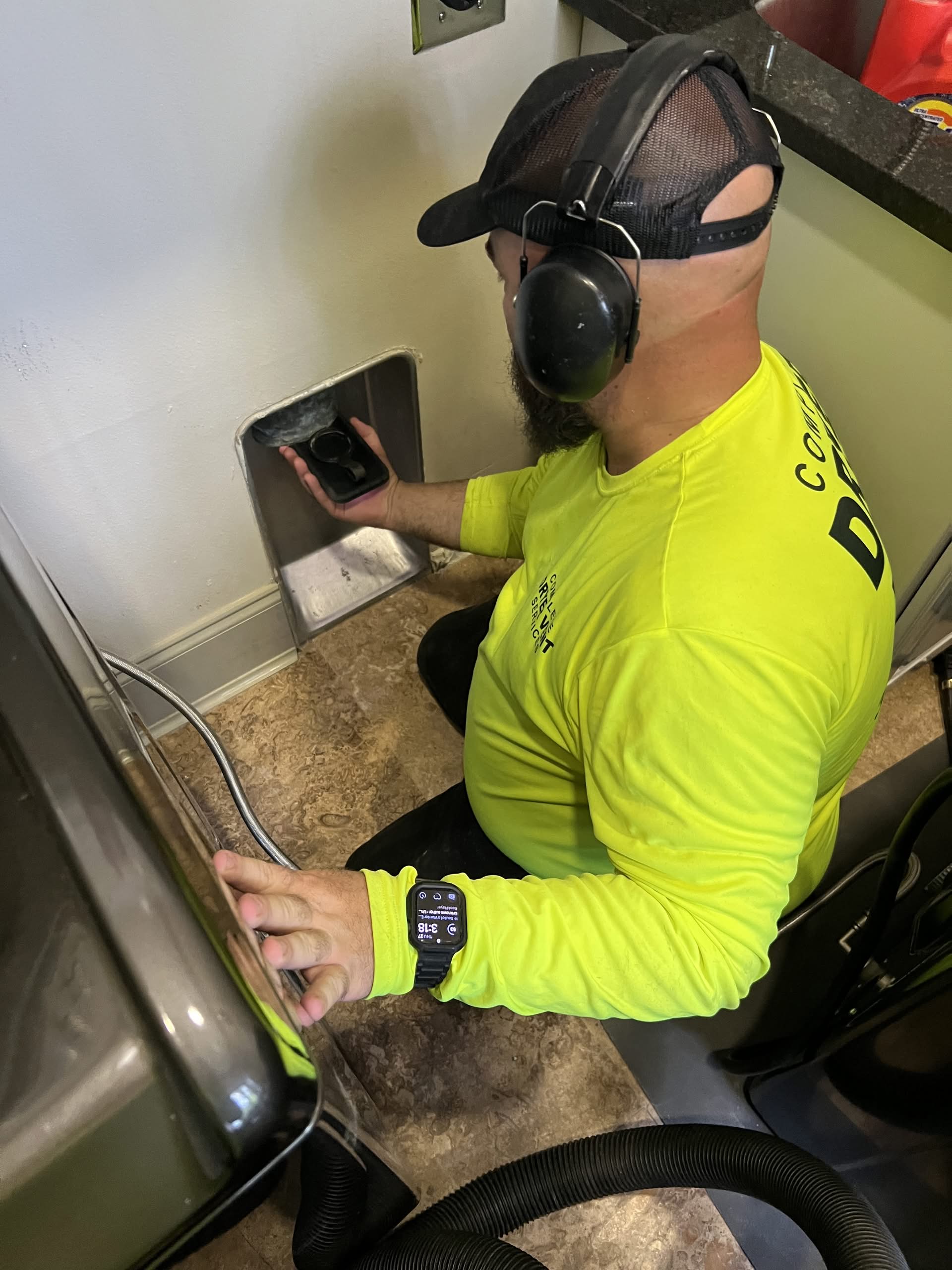 Dryer Vent Repair in The Villages FL with Expert Service 1 technician working