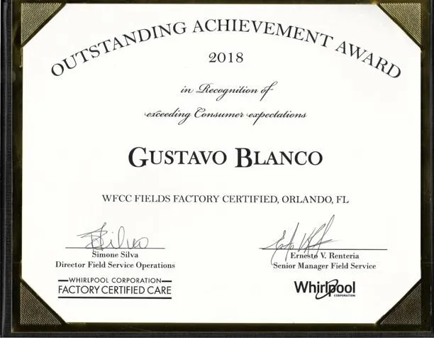 Certificate 3 of Gustavo Blanco from Complete Dryer Vent