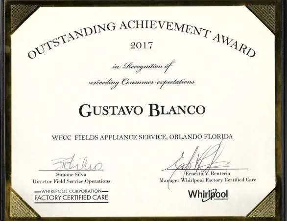 Certificate 2 of Gustavo Blanco from Complete Dryer Vent