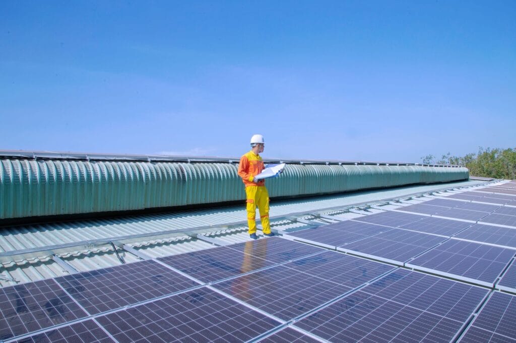 CSIA-trained technician inspecting rooftop vent termination