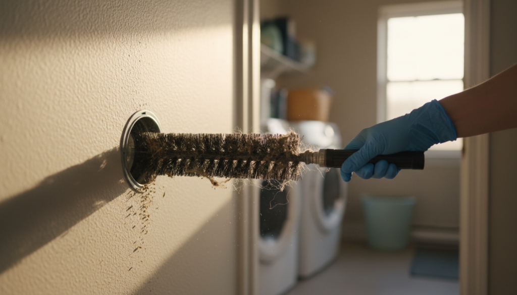 Inverness Dryer Vent Cleaning: Your 2026 Home Safety Checklist 3 rotary brush tool used during dryer vent cleaning inverness service
