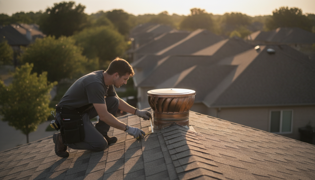 certified technician inspecting exterior dryer vent termination for code compliance
