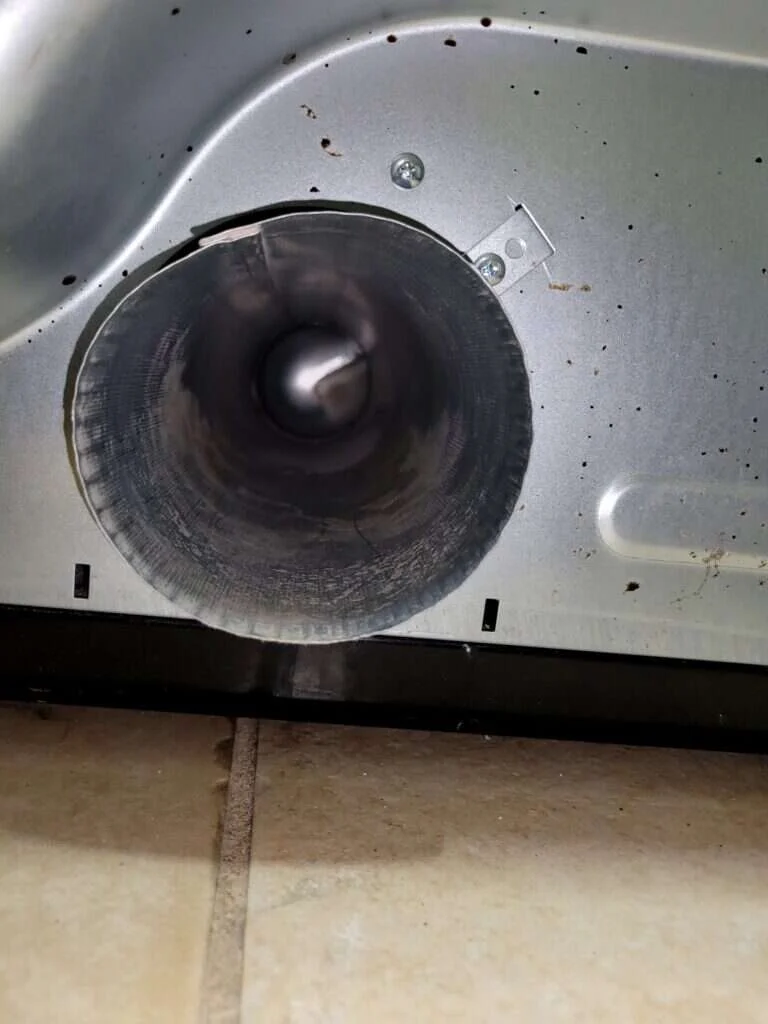 before and after dryer duct replacement in Lake County home